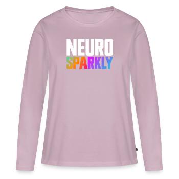 Neuro Sparkly Neurodiversität Autismus Bewusstsein - Frauen Premium Bio Langarmshirt - Altrosa - Vorne - Julia (174cm)