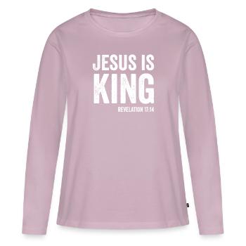 Jesus is King Revelation 17:14 Christian Gla - Women's Premium Organic Long Sleeve Shirt - dusky pink - Front - Julia (174cm)