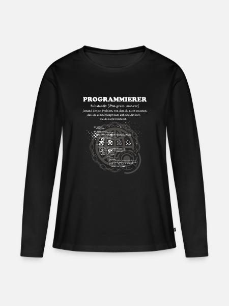 Programmierer Duden - Frauen Premium Bio Langarmshirt - Schwarz