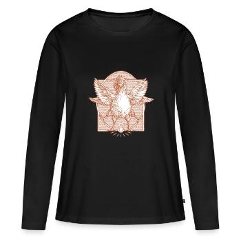 Le coq de Vitruve3 - T-shirt manches longues Premium bio Femme - noir - Devant - Julia (174cm)