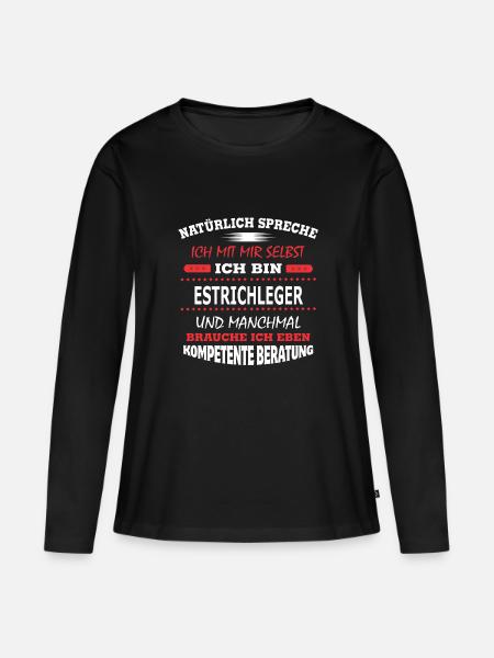 ESTRICHLEGER - Frauen Premium Bio Langarmshirt - Schwarz