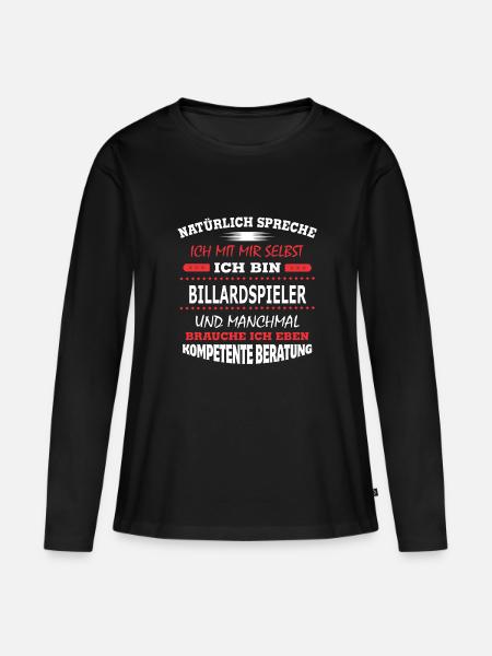 BILLARDSPIELER - Frauen Premium Bio Langarmshirt - Schwarz
