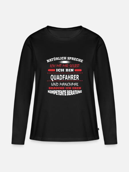 QUADFAHRER - Frauen Premium Bio Langarmshirt - Schwarz