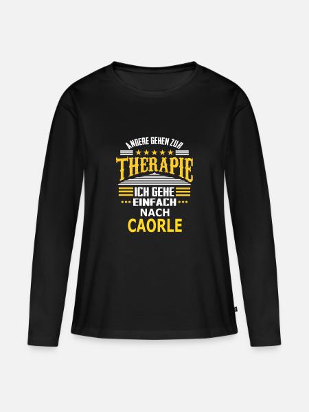 NACH_CAORLE - Frauen Premium Bio Langarmshirt - Schwarz