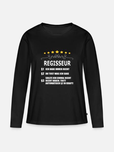 REGISSEUR - Frauen Premium Bio Langarmshirt - Schwarz