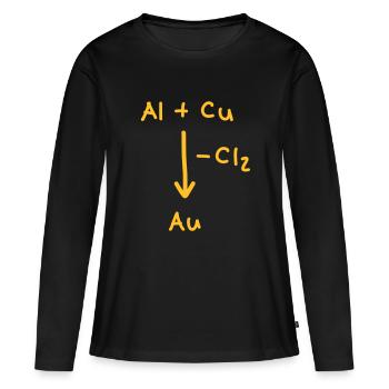 alchemie gold herstellen - Frauen Premium Bio Langarmshirt - Schwarz - Vorne - Julia (174cm)