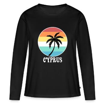 Chypre - T-shirt manches longues Premium bio Femme - noir - Devant - Julia (174cm)