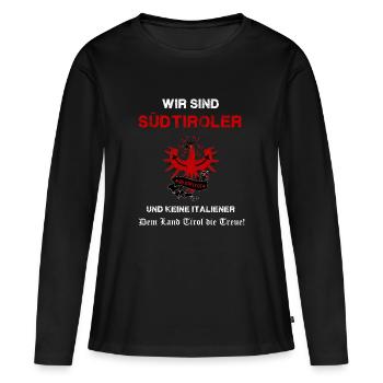 Südtirol - Frauen Premium Bio Langarmshirt - Schwarz - Vorne - Julia (174cm)