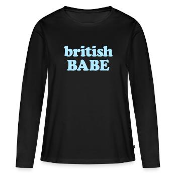 Babe britannique - T-shirt manches longues Premium bio Femme - noir - Devant - Julia (174cm)