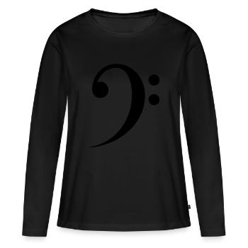 Clé de basse - T-shirt manches longues Premium bio Femme - noir - Devant - Julia (174cm)