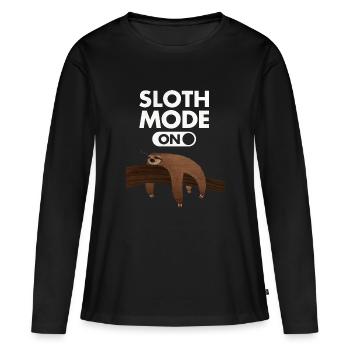 Sloth Mode (On) - T-shirt manches longues Premium bio Femme - noir - Devant - Julia (174cm)