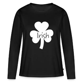 Trèfle Irlande irish - T-shirt manches longues Premium bio Femme - noir - Devant - Julia (174cm)