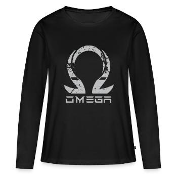 oméga - T-shirt manches longues Premium bio Femme - noir - Devant - Julia (174cm)