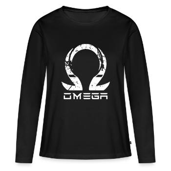 oméga - T-shirt manches longues Premium bio Femme - noir - Devant - Julia (174cm)