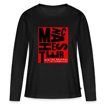 Manchester - T-shirt manches longues Premium bio Femme - noir - Devant - Julia (174cm)
