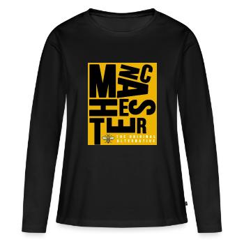 Manchester - T-shirt manches longues Premium bio Femme - noir - Devant - Julia (174cm)