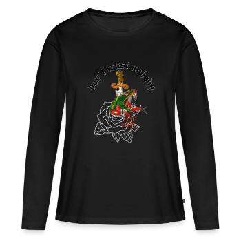 Oldschool Schlangen Tattoo - Frauen Premium Bio Langarmshirt - Schwarz - Vorne - Julia (174cm)