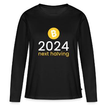 2024 - prochaine réduction de moitié - T-shirt manches longues Premium bio Femme - noir - Devant - Julia (174cm)