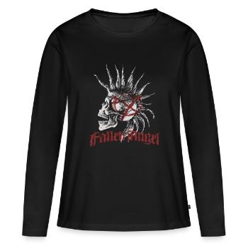 Skull Punk Spikes Inscription Red Punk Anarchie - T-shirt manches longues Premium bio Femme - noir - Devant - Julia (174cm)