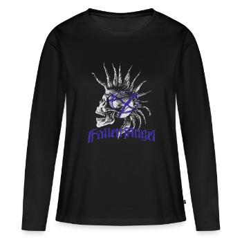 Skull Punk Spikes Inschrift Red Punk Anarchy Ni - Frauen Premium Bio Langarmshirt - Schwarz - Vorne - Julia (174cm)