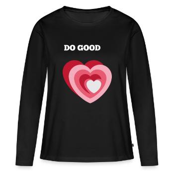 DO GOOD - Women's Premium Organic Long Sleeve Shirt - black - Front - Julia (174cm)