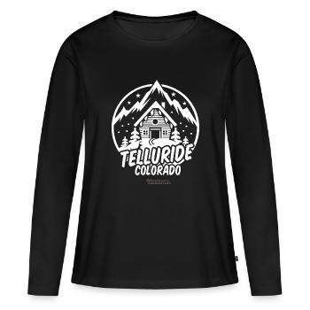 Telluride Colorado Skigebiet - Frauen Premium Bio Langarmshirt - Schwarz - Vorne - Julia (174cm)