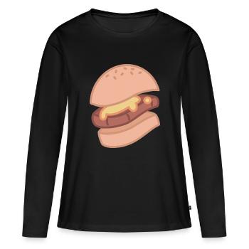 BURGERS LISSES - T-shirt manches longues Premium bio Femme - noir - Devant - Julia (174cm)