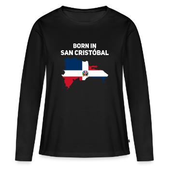 République dominicaine - T-shirt manches longues Premium bio Femme - noir - Devant - Julia (174cm)