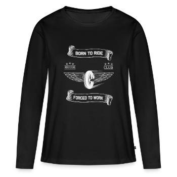 Born To Ride MC Wings Design - Frauen Premium Bio Langarmshirt - Schwarz - Vorne - Julia (174cm)