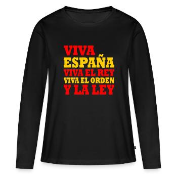 viva españa viva el rey viva el orden y la ley - T-shirt manches longues Premium bio Femme - noir - Devant - Julia (174cm)