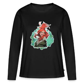 Madame Soline YouplaBoom - T-shirt manches longues Premium bio Femme - noir - Devant - Julia (174cm)