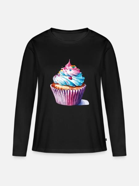 cupcake 2 2 - Frauen Premium Bio Langarmshirt - Schwarz