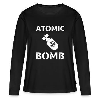 ATOMIC BOMB - bombe atomique ! - T-shirt manches longues Premium bio Femme - noir - Devant - Julia (174cm)