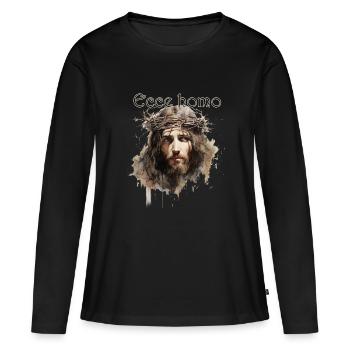 Ecce Homo - T-shirt manches longues Premium bio Femme - noir - Devant - Julia (174cm)