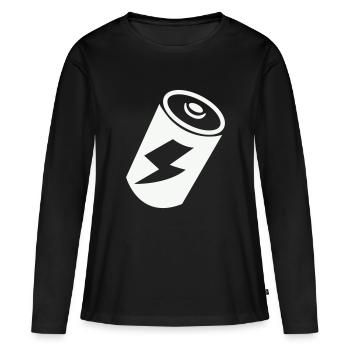 battery - Women's Premium Organic Long Sleeve Shirt - black - Front - Julia (174cm)