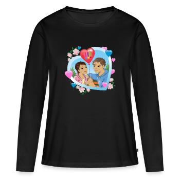 Die Drei !!! Luftballon Küsse - Frauen Premium Bio Langarmshirt - Schwarz - Vorne - Julia (174cm)