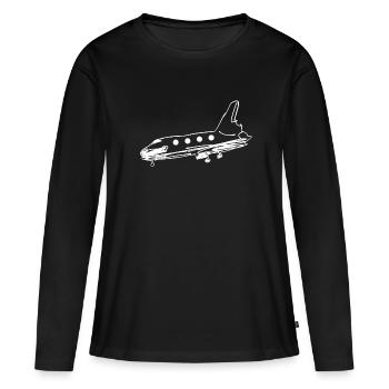 symbole de transport fusée avion vol transport - T-shirt manches longues Premium bio Femme - noir - Devant - Julia (174cm)