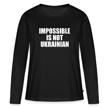 impossible is not ukrainian - ukraine - Women's Premium Organic Long Sleeve Shirt - black - Front - Julia (174cm)