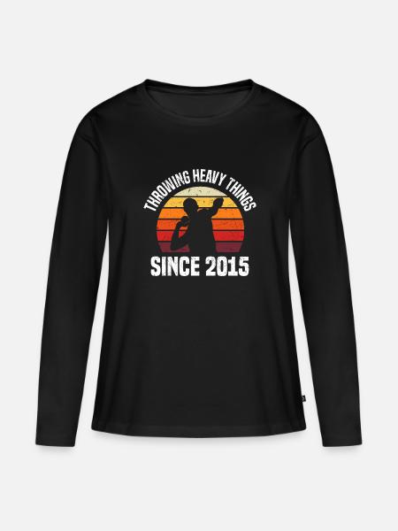 Kugelstoßen - Frauen Premium Bio Langarmshirt - Schwarz