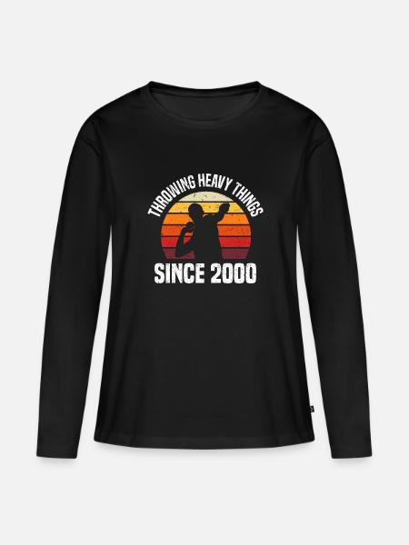 Kugelstoßen - Frauen Premium Bio Langarmshirt - Schwarz