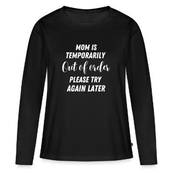 Fête des mères Maman Maman Time Out Anniversaire Drôle - T-shirt manches longues Premium bio Femme - noir - Devant - Julia (174cm)