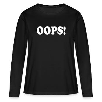 Oops - Frauen Premium Bio Langarmshirt - Schwarz - Vorne - Julia (174cm)