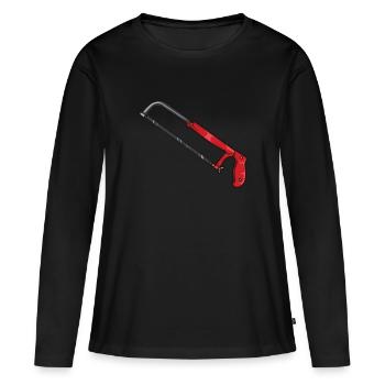 Metall Säge - Frauen Premium Bio Langarmshirt - Schwarz - Vorne - Julia (174cm)
