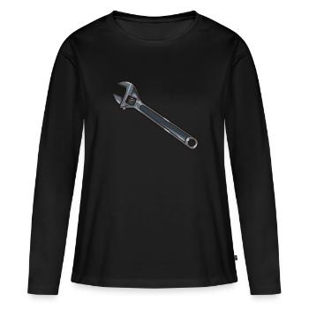 Clé de répartition - T-shirt manches longues Premium bio Femme - noir - Devant - Julia (174cm)