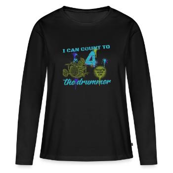Batteur Batterie Batterie Batteur Batterie Batterie - T-shirt manches longues Premium bio Femme - noir - Devant - Julia (174cm)