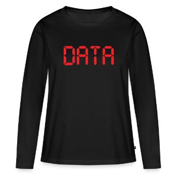 DIGITAL DATA - Women's Premium Organic Long Sleeve Shirt - black - Front - Julia (174cm)