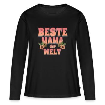 Beste Mama der Welt - Frauen Premium Bio Langarmshirt - Schwarz - Vorne - Julia (174cm)