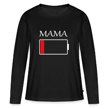 Mama batterie vide - T-shirt manches longues Premium bio Femme - noir - Devant - Julia (174cm)