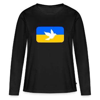 Ukraine - T-shirt manches longues Premium bio Femme - noir - Devant - Julia (174cm)