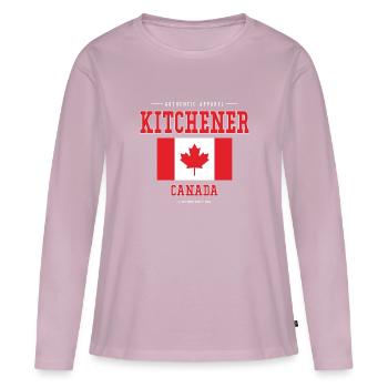 Kitchener - Women's Premium Organic Long Sleeve Shirt - dusky pink - Front - Julia (174cm)